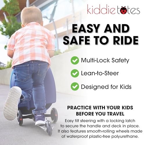 KIDDIETOTES Girls Ride-On Scooter Suitcase, Foldable TSA Carry-On Luggage - style: Panda