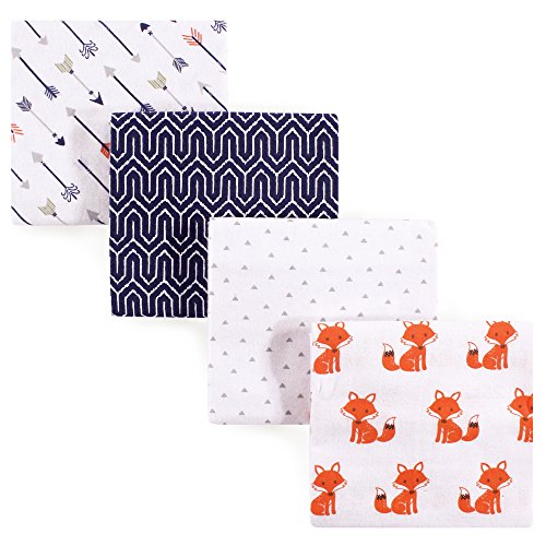 Hudson Baby Unisex Baby Cotton Flannel Receiving Blankets, Foxes, One Size - color: Foxes, size: One Size