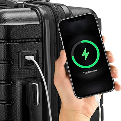 Traveler's Choice Archer Polycarbonate Hardside Spinner Luggage Set,Tie Down Straps, Black, 3-Piece - color: Black, size: 3-Piece Set