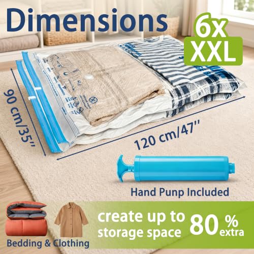 XXL Jumbo Vacuum Storage Bags, for Blanket, Bedding, Comforters - size: 6-XXL