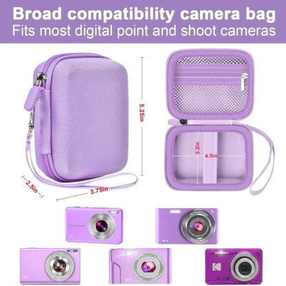 ALKOO Digital Camera Case for CAMKORY, Camera Pouch for KODAK Pixpro -Purple - color: Purple