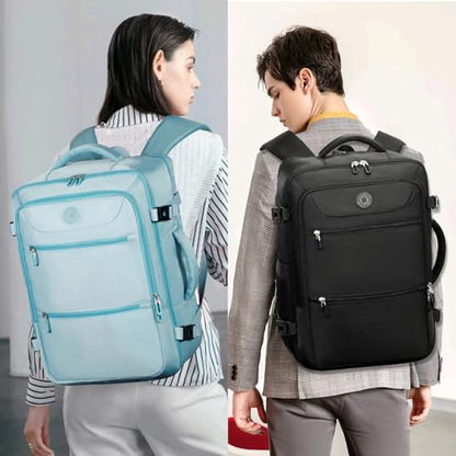 SHRRADOO Travel Backpackfor Women Men, with Storage Cosmetic Bag Set 3pcs - color: Light Blue