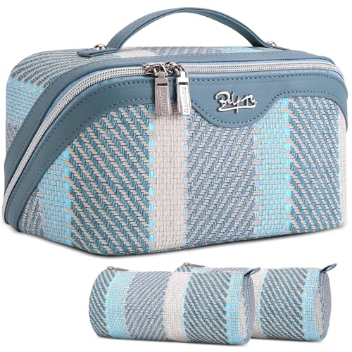 BOYATU Makeup Bag, Makeup Organizer, Toiletry Travel Bag for Women - Blue - color: C-1-Blue