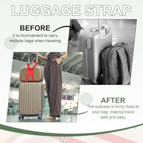 Adjustable Luggage Straps, Suitcase High Elastic Strap Bag Bungee Travel Accessories - Fitting for(Travel/Add A Bag/Securing Luggage), 39-78 Inch & 1Pcs & Green - color: Green
