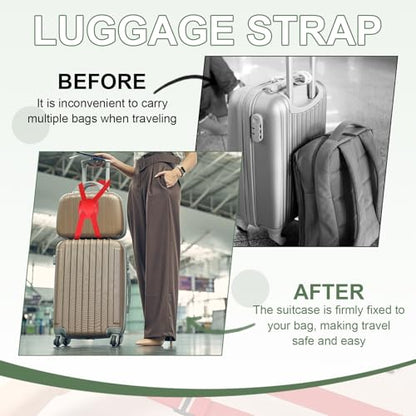 Adjustable Luggage Straps 39-79" Suitcase High Elastic Strap,Green - color: Green
