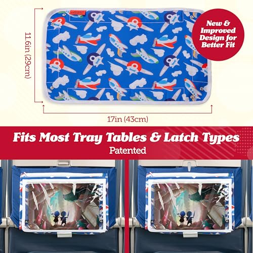 Lusso Gear Airplane Tray Cover for Kids, Travel Organizer, Tablet Holder - color: Dinos