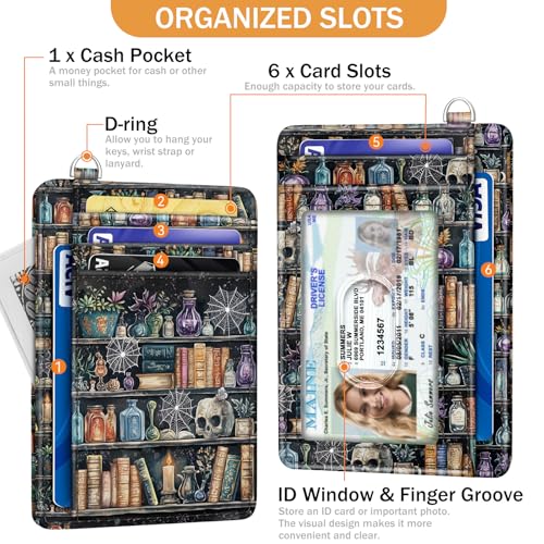 Yonlevres Goth Book Credit Card Holder RFID Wallet Women Slim Small Travel - color: Book Goth