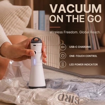 Vacbird Travel Vacuum Bags with Rechargeable Pump, Carry-On Space Saver - size: 18 Combo Travel Size