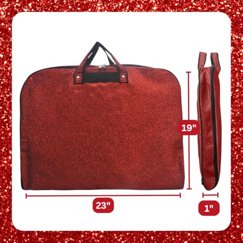 NGIL Glitter Travel Hanging Garment Bag (Glitter-Red) - color: Glitter-Red