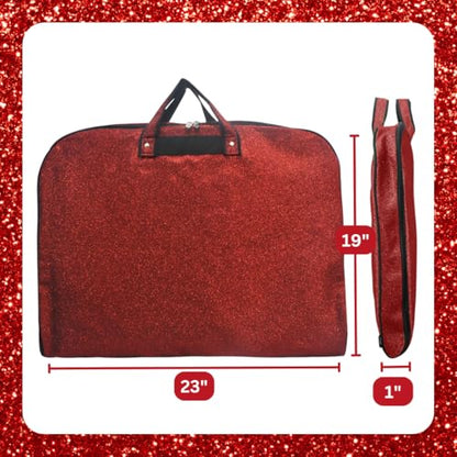 NGIL Glitter Travel Hanging Garment Bag (Glitter-Red) - color: Glitter-Red