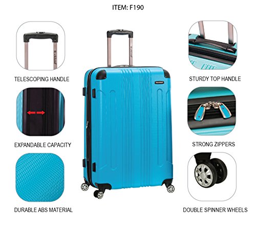 Rockland London Hardside 3 Piece Expandable Spinner Wheel Luggage Set, (20"/24"/28"), Magenta - color: Magenta, size: 3 Piece (28"/24"/20")