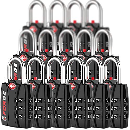 Forge TSA Approved Luggage Locks, Open Alert TSA Locks, 50 Locks Pack. - color: Black 50PK