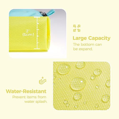 pack all Water-Resistant Zipper Pouch, Mesh Zipper Bag, 8.66"x5.91" - color: Yellow, size: Small