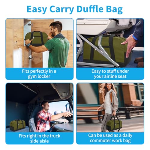 Apenze Small Gym Bag 14 inch Duffel Bag - color: Olive Green