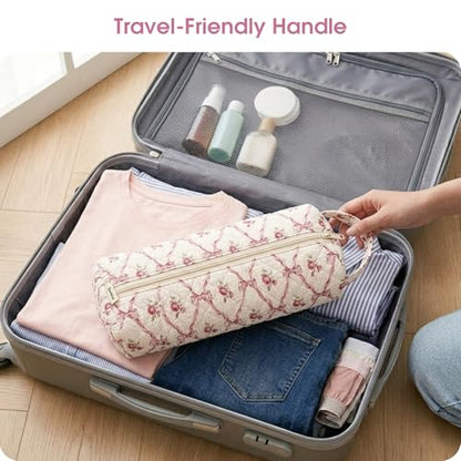 Bow Floral Hair Tools Bag Compatible with Dyson Airwrap Shark FlexStyle - color: Bow & Floral Print