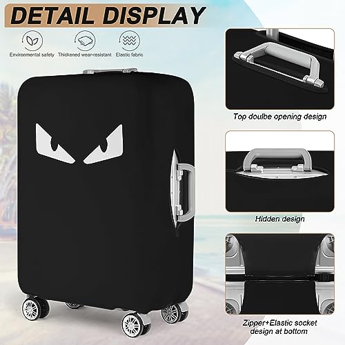 3-Piece Set (20/24/28 Inch) Fabric Suitcase Cover (White Eye) - color: Black Fabric, size: 20/24/28" Suitcase Cover.