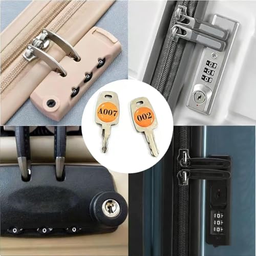 002 007 Luggage Replacement Keys - Universal Fit for Suitcase, Bag & Travel Combination Locks - size: 002＋007