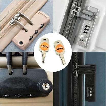 002 007 Luggage Replacement Keys - Universal Fit for Suitcase, Bag & Travel Combination Locks - size: 002＋007