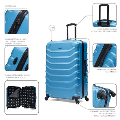 InUSA ENDURANCE Luggage with Spinner Wheels | Durable Lightweight Hardside Suitcase, Travel Bag with Handle and Trolley, 32-Inch Extra-Large Checked Luggage | Teal - color: Teal, size: 32-Inch