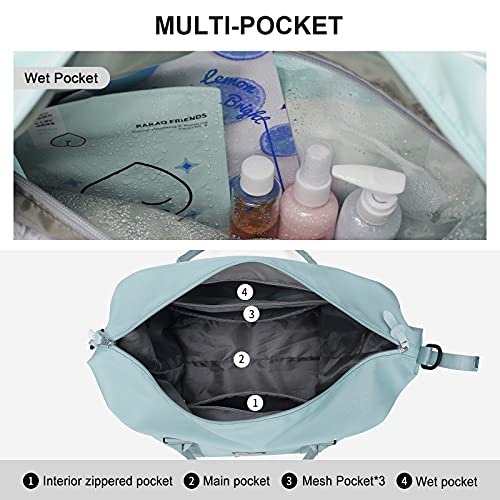 Travel Duffel Bag, Carry On Overnight Weekender Bags for Women - color: A1-Turquoise, style: Travel Bag