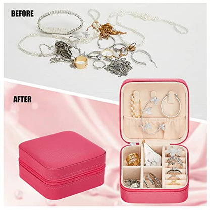 Taiyin 6/12/50 Pcs Travel Jewelry Case Bulk - color: Rose Red
