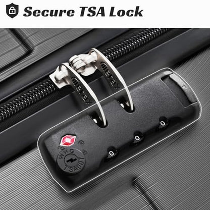Merax 20" Hardshell Carry-On Luggage Airline Approved with TSA Lock - color: Black Single, size: 20 Inch