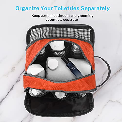 Gonex Travel Toiletry Bag for Men, Water Resistant Dopp Kit for Toiletries - color: Orange