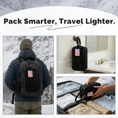 Men Toiletry Bag Tactical Travel Dopp Kit Wet Dry Separation 900D
