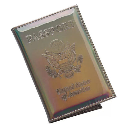 Chrome Passport Cover Vaccine Card Holder Combo, Passport Holder with Vaccine Card Slot (Grey) - color: Grey