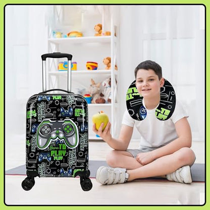 Kids Luggage Set 2 Piece 16 Inch Hardside Spinner Wheels Carry On Airline Approved - color: Game 02