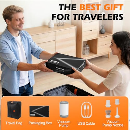 Fantictas Vacuum Bags for Travel, 2x24L Compression Bags with Wireless Pump - size: 2PACK-24L