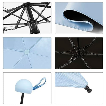 TopTie Compact Mini Umbrella for Purse, Small Sun & Rain Umbrellas with Case, Travel Folding Umbrella - color: Navy