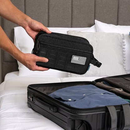 PAVILIA Tactical Toiletry Bag Men, Water Resistant Molle Military, Black XL - color: Black, size: Extra Large