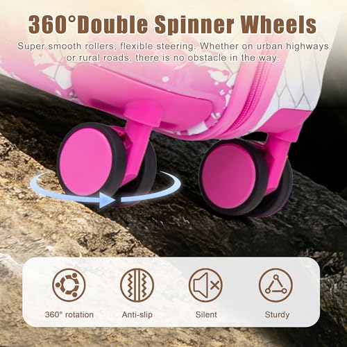 3 Piece Hardside PC Luggage Set, Pink - color: Pink
