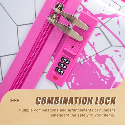 3 Piece Hardside PC Luggage Set, Pink - color: Pink