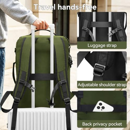 Travel Backpack for Men Women, Carry On Laptop Backpack - color: Green-2