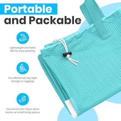 Handy Laundry Mesh XL Laundry Bag 24"x36" 2-Pack with Shoulder Strap, Teal - color: Teal, size: 2-Pack