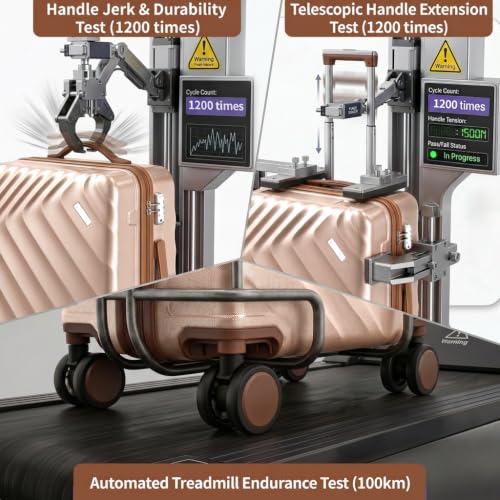 Rosamo 6-Piece Hard Shell Expandable Luggage Set, Airline Approved Carry-On - color: Pink