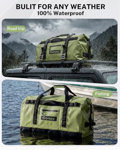 Gonex Waterproof Duffel Bag, 90L Heavy Duty Dry Bag, Reinforced Bottom - color: Army Green, size: 90L
