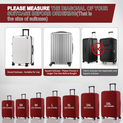 Travel Luggage Cover - Scratch-Resistant Fit 19-31 Inch, Claret (S(19-21 inch)) - color: Claret, size: 19-21 inch