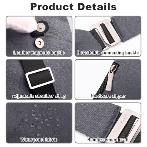 Anti Theft Travel Bag Sling Cross-body Bag Large Capacity - color: Dark Grey, style: Left Shoulder
