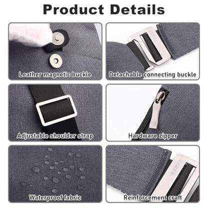 Anti Theft Travel Bag Sling Cross-body Bag Large Capacity - color: Dark Grey, style: Left Shoulder