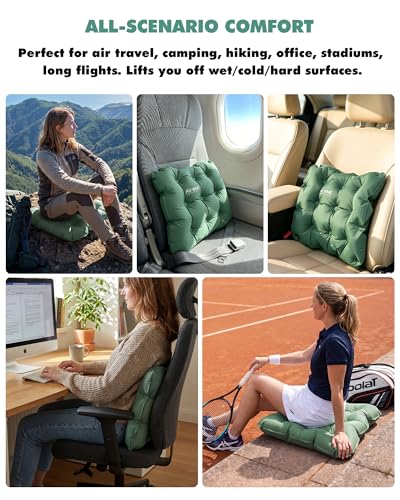 Inflatable Seat Cushion & Lumbar Support Lightweight TPU Non-Slip - color: Spring Rain