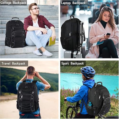 VECKUSON Extra Large Laptop Backpack, 22" x 17" x 10", 60L Capacity, Multi-Compartment Protection, Fits 15.6-19" Laptops, TSA Approved, RFID Anti-Theft, Sport Backpack - color: Blue