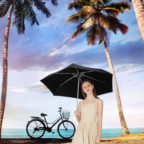 Goothdurs Mini Travel Compact Automatic Umbrella Small Lightweight Folding Rain Windproof Auto Open/Close Purse Umbrellas for Women Men
