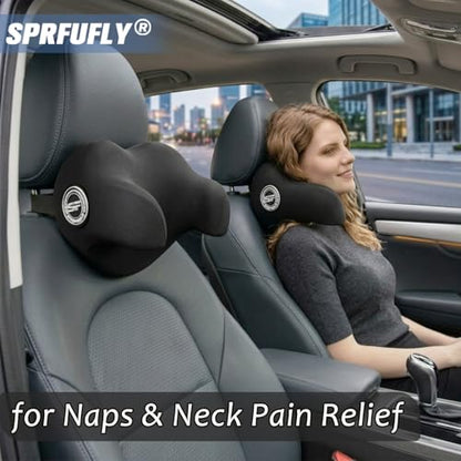 U-Shaped Car Headrest Pillow for Sleeping, 100% Memory Foam Car Pillow - color: Pack of 1/Black/U-shaped