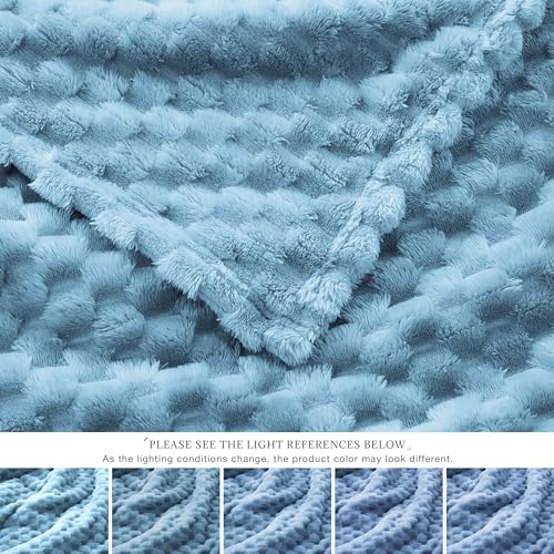 EXQ Home Turtle Shell Twin Size Throw Blanket Blue for Couch & Sofa - color: Blue, size: Twin