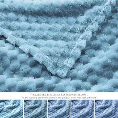 EXQ Home Turtle Shell Twin Size Throw Blanket Blue for Couch & Sofa - color: Blue, size: Twin