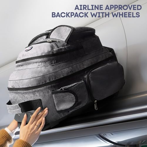 20" 2-in-1,Wheeled Travel Luggage Bag w/Telescopic Handle - color: JH-2560-Grey-20