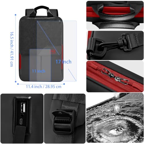 ZINZ Slim & Expandable Laptop Backpack 15.6 16 17 inch,Black Red - color: B01rd01